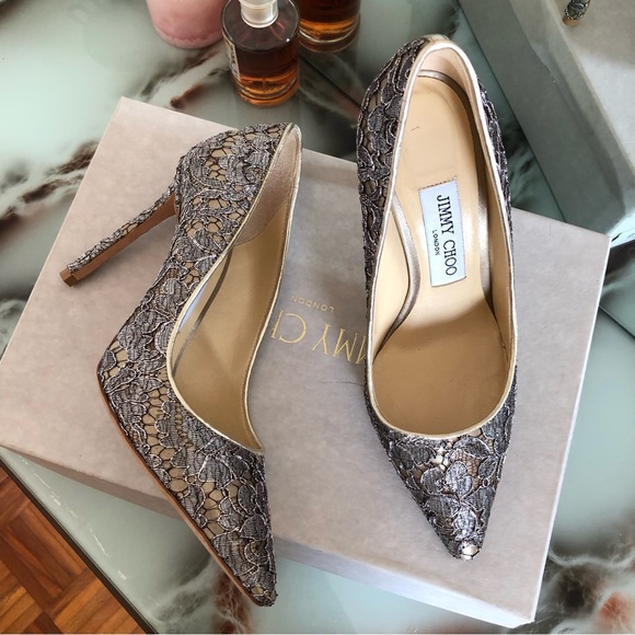 Jimmy Choo Romy 100 Satin Lace Court Shoes Stiletto Heels Women's Size 36 - Picture 11 of 14